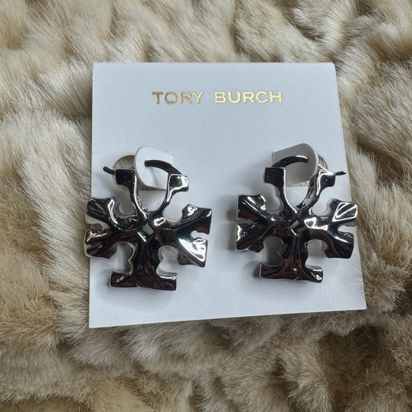 Auth NEW Tory Burch PEWTER Roxanne HIDDEN Earring - Picture 4 of 6